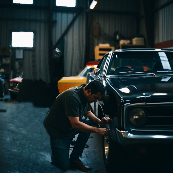 Classic vehicle restoration in progress